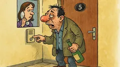 Виц: Пиян звъни на входната врата